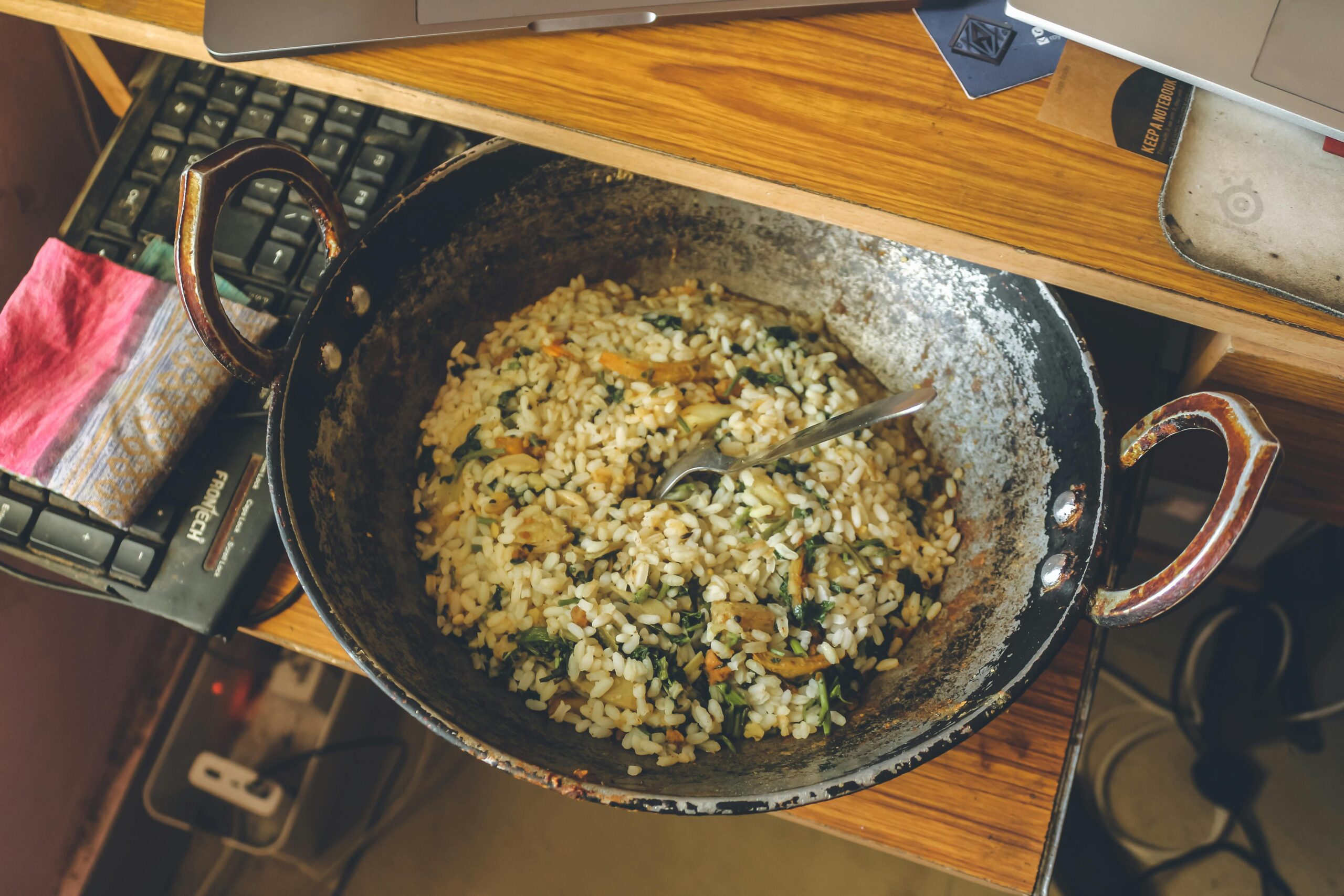 Reispfanne mit Zucchini und einer leichten Sojasoße